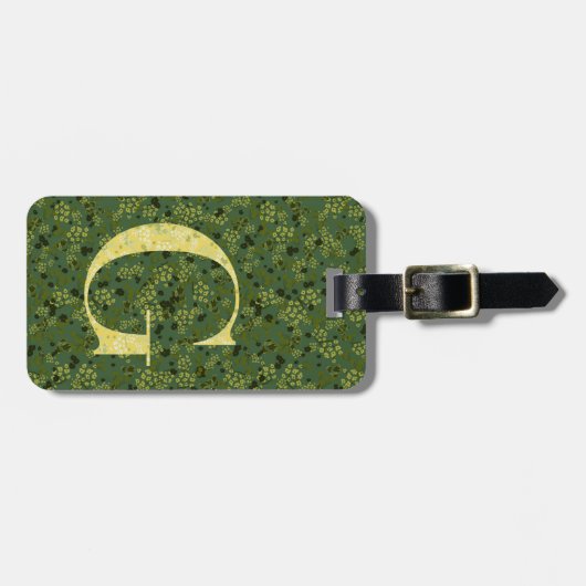 Étiquette À Bagage LETTRE MONOGRAPHIQUE Florale Classique G vert jaun (Devant horizontal)