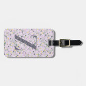 Étiquette À Bagage LETTRE MONOGRAPHIQUE Florale Classique Z violet cl (Devant horizontal)