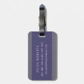 Étiquette À Bagage LETTRE MONOGRAPHIQUE Florale Classique Z violet fo (Dos Vertical)