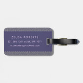 Étiquette À Bagage LETTRE MONOGRAPHIQUE Florale Classique Z violet fo (Dos horizontal)
