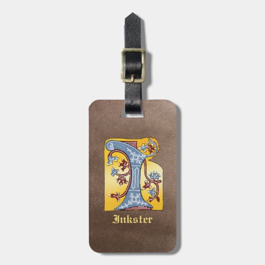 Étiquette À Bagage LETTRE MOYENNE BLEUE ET ROUGE IVÉE Illuminée I (Devant Vertical)