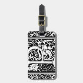 Étiquette À Bagage Lettre P Monogramme médiéval Art Nouveau (Devant Vertical)