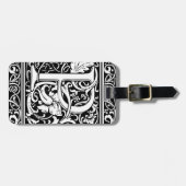 Étiquette À Bagage Lettre P Monogramme médiéval Art Nouveau (Devant horizontal)