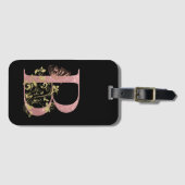 Étiquette À Bagage Lettre Parties scintillant rose B (Devant Horizontal)