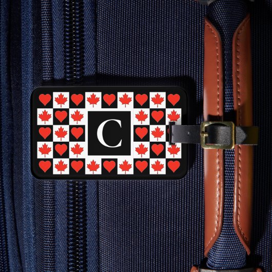 Étiquette À Bagage Lettre personnalisée du drapeau canadien Canada (Insitu Rectoal 4)