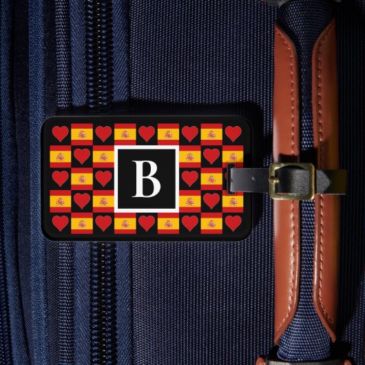 Étiquette À Bagage LETTRE PERSONNALISÉE Espagne Drapeau Espagnol pers (Insitu Rectoal 4)
