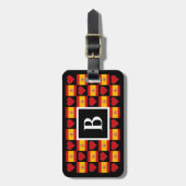 Étiquette À Bagage LETTRE PERSONNALISÉE Espagne Drapeau Espagnol pers (Devant Vertical)