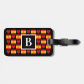 Étiquette À Bagage LETTRE PERSONNALISÉE Espagne Drapeau Espagnol pers (Dos horizontal)