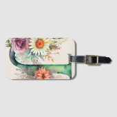 Étiquette À Bagage LETTRE PERSONNALISÉE J Daisy Aquarelle Florale (Devant Horizontal)