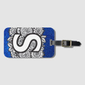 Étiquette À Bagage Lettre personnalisée S Parties scintillant Fleurs (Devant Horizontal)