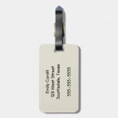 Étiquette À Bagage Lettre Q Monogramme médiéval Art Nouveau (Dos Vertical)