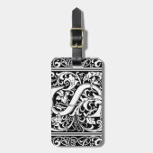 Étiquette À Bagage Lettre S Monogramme médiéval Art Nouveau (Devant Vertical)