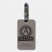 Étiquette À Bagage LETTRE vintage MONOGRAPHIQUE VITALE A (Dos Vertical)