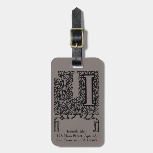 Étiquette À Bagage LETTRE vintage MONOGRAPHIQUE VITALE I (Devant Vertical)