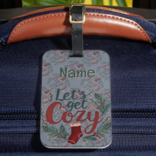 Étiquette À Bagage Lettres Baie de Pin de Fêtes Cozy