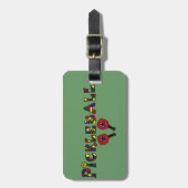 Étiquette À Bagage Lettres d'art de Pickleball (Devant Vertical)