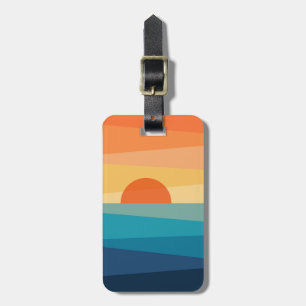 Étiquette À Bagage lever de soleil géométrique Abstrait