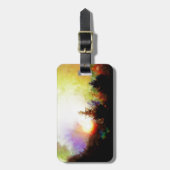 Étiquette À Bagage Lever Du Soleil Dans La Forêt (Devant Vertical)