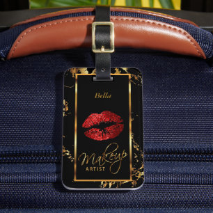 Étiquette À Bagage Lèvres à Parties scintillant rouge - Artiste maqui