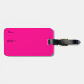 Étiquette À Bagage Lèvres baiser jaune violet rayures noir étiquette  (Dos horizontal)