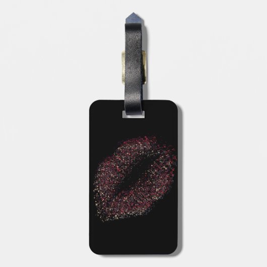 Étiquette À Bagage Lèvres d'art Abstrait moderne #17 (Dos Vertical)