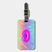 Étiquette À Bagage Lèvres Design Modernes, Holographie Ombre (Devant Vertical)