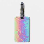 Étiquette À Bagage Lèvres Design Modernes, Holographie Ombre (Dos Vertical)
