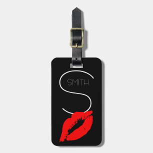 Étiquette À Bagage Lèvres Kiss personnalisées Rouge noir Lèvres Smith