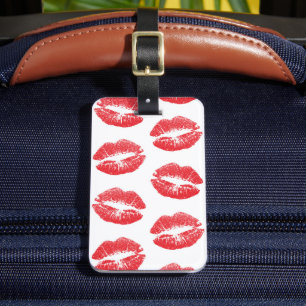 Étiquette À Bagage Lèvres Rouges, Motif De Lèvres, Rouge à Lèvres, Ba