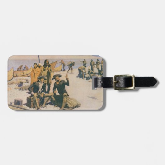 Étiquette À Bagage Lewis et Clark chez le fleuve Columbia (Devant horizontal)