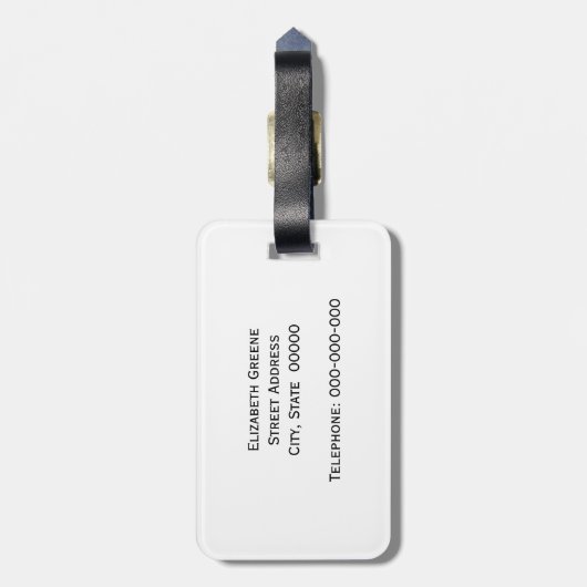 Étiquette À Bagage LG Chevron Zig Zag Monogram (Dos Vertical)