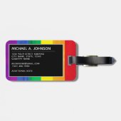 Étiquette À Bagage LGBT Rainbow Beach Monogramme personnalisé (Dos horizontal)