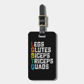 Étiquette À Bagage LGBTQ Legs Glutes Biceps Triceps Quads Gym amusant (Devant Vertical)