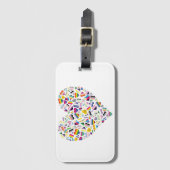 Étiquette À Bagage LGBTQ+ Pride Coeurs de drapeau combiné (Devant Vertical)