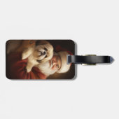 Étiquette À Bagage Lhasa Apso Avec Noël Festif Du Père Noël (Dos horizontal)