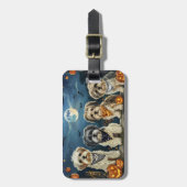 Étiquette À Bagage Lhasa Apso Halloween Éffrayant (Devant Vertical)