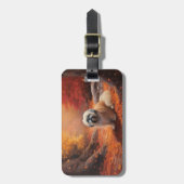 Étiquette À Bagage Lhassa Apso à l'automne Leaves automne Inspire (Devant Vertical)