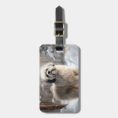 Étiquette À Bagage Lhassa Apso Laisse Neige Noël (Devant Vertical)