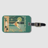 Étiquette À Bagage L'Heure Du Cocktail Martini Moderne Du Milieu Du S (Devant Horizontal)