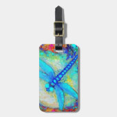 Étiquette À Bagage Libellule bleue impressionnante par Sharles (Devant Vertical)