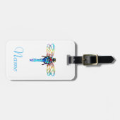 Étiquette À Bagage libellule bleue iridescente (Devant horizontal)