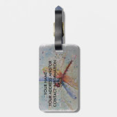 ÉTIQUETTE À BAGAGE LIBELLULE COLORÉE (Dos Vertical)