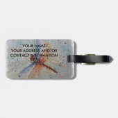 ÉTIQUETTE À BAGAGE LIBELLULE COLORÉE (Dos horizontal)