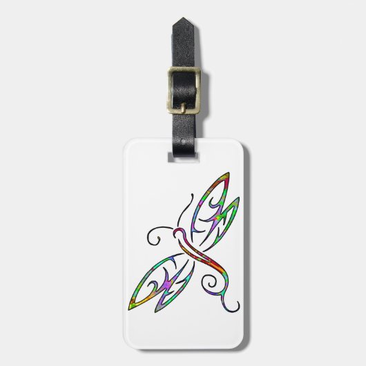 Étiquette À Bagage libellule colorée (Devant Vertical)