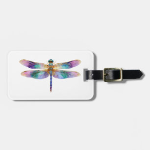 Étiquette À Bagage Libellule Colorée – Art de la Nature Iridescente