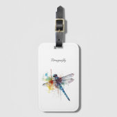 Étiquette À Bagage libellule colorée personnalisable (Devant Vertical)