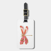 Étiquette À Bagage libellule de fleurs avec sakura de bijoux (Devant Vertical)