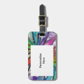 Étiquette À Bagage Libellule de kaléidoscope (Devant Vertical)