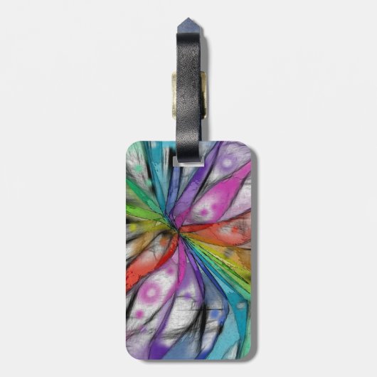 Étiquette À Bagage Libellule de kaléidoscope (Dos Vertical)