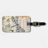 Étiquette À Bagage libellule française vintage moderne (Devant horizontal)